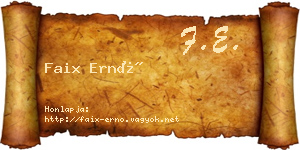 Faix Ernő névjegykártya