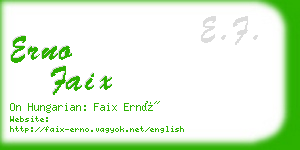erno faix business card